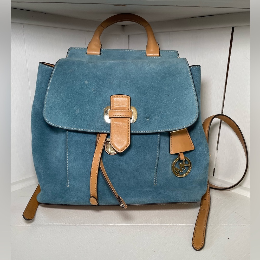 Michael Kors Leather & Suede Denim Backpack NWT 👜✨